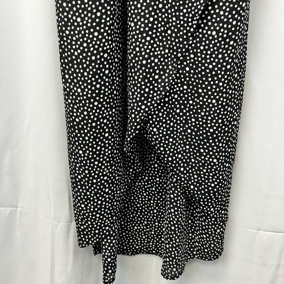 Lush Womens Sundress Black Polka Dot Sleeveless Spaghetti Strap Wrap Front M - Picture 9 of 11